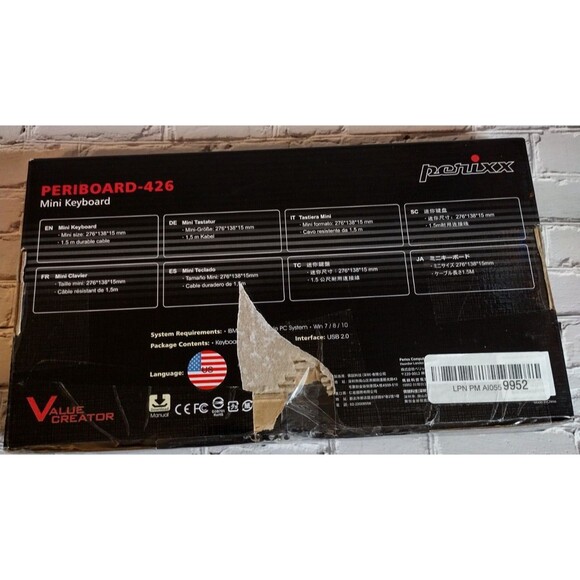 Perixx PERIBOARD-426 Wired Mini Low Profile Keyboard (Wired USB) NOB - Picture 11 of 16